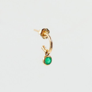 Créole Or 18 Carats & Solitaire Émeraude
