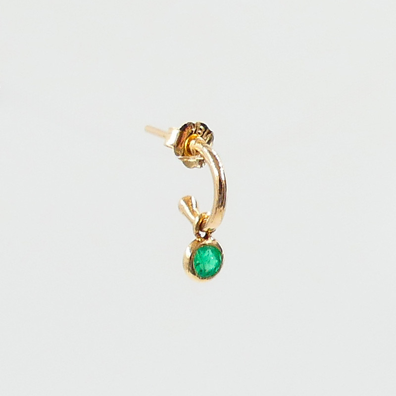 Créole Or 18 Carats & Solitaire Émeraude