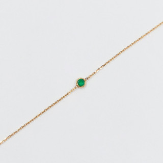 Bracelet Solitaire Émeraude en Or 18 Carats