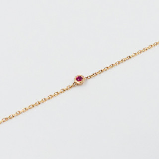 Bracelet Solitaire Rubis en Or 18 Carats