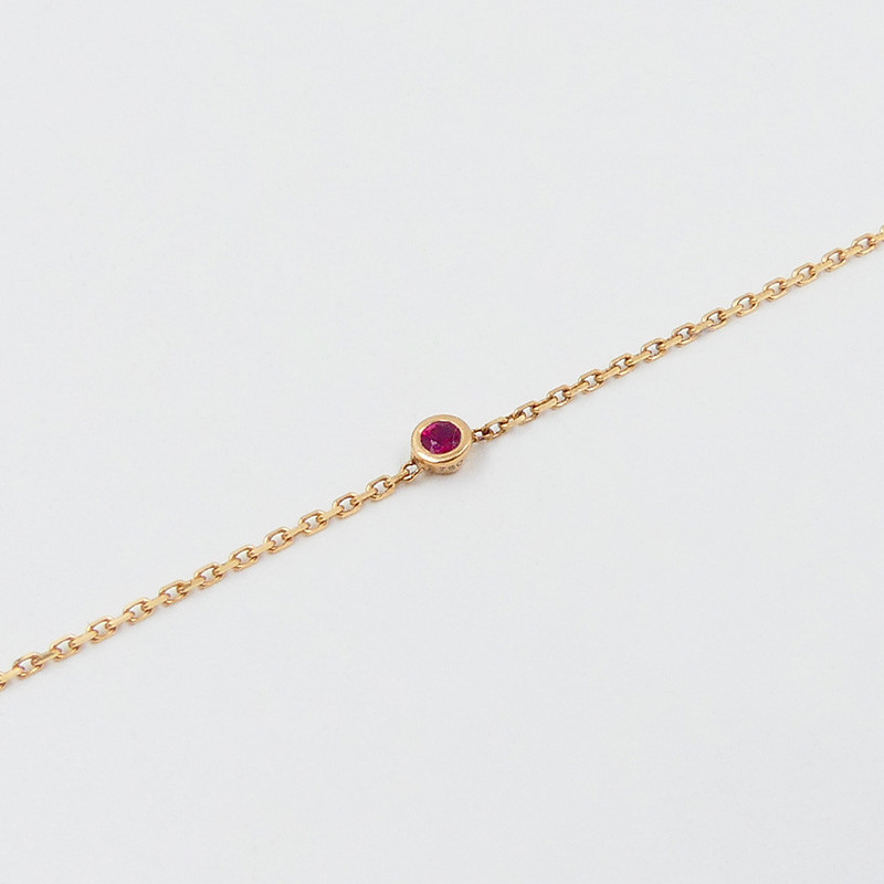 Bracelet Solitaire Rubis en Or 18 Carats