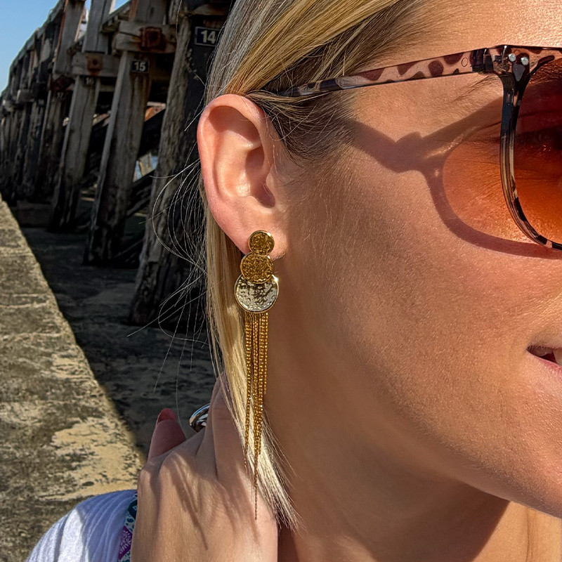 Boucles d’oreilles pendantes Acier Doré