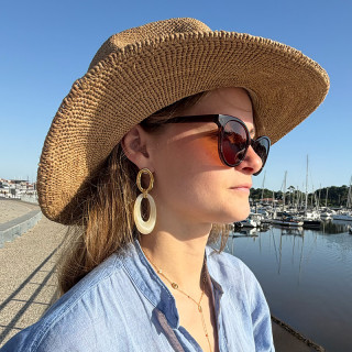 Boucles d’Oreilles Acier Inoxydable & Nacre