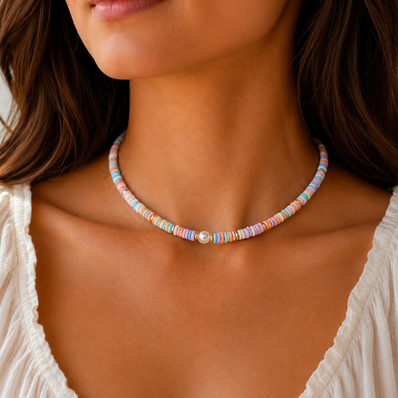 Collier Coquillages Colorés