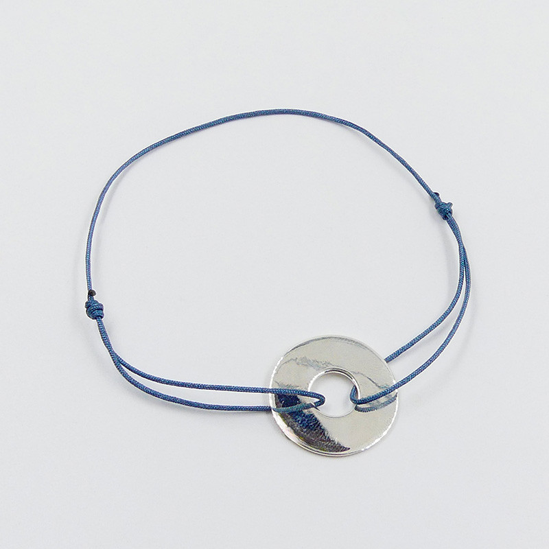 Bracelet Homme Cordon et Anneau Acier
