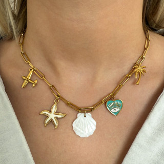 Collier charms doré femme esprit vacances