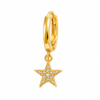 Boucle d'oreille étoile plaqué or femme