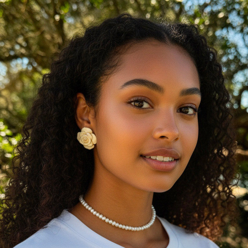 Boucles d’oreilles Fleur Blanche
