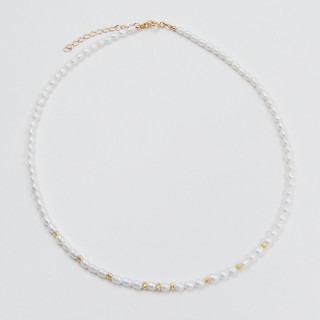 Collier plaqué or perles de culture