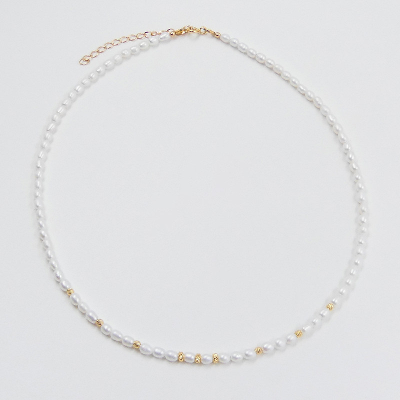 Collier plaqué or perles de culture