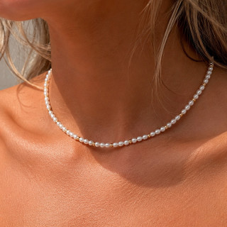 Collier Plaqué or et perles de culture