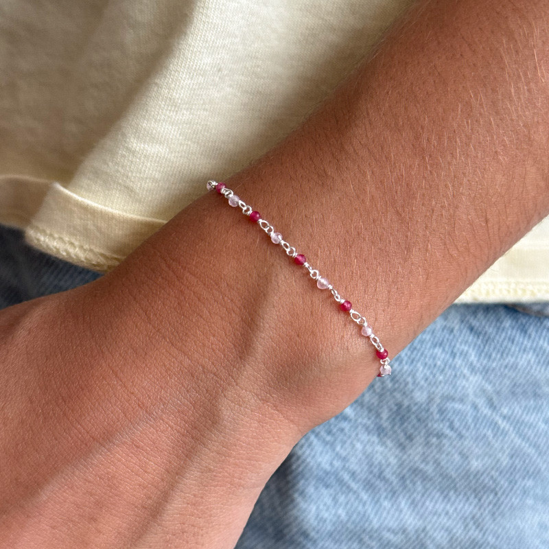 Bracelet pierres fines enfant argent