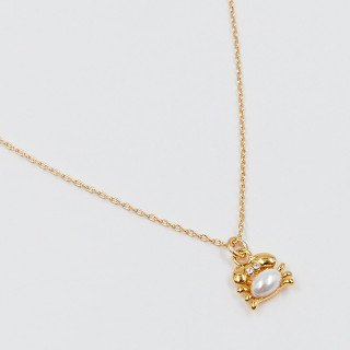 Collier enfant plaqué or crabe nacre