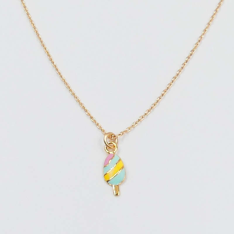Collier Enfant Plaqué or glace tricolore