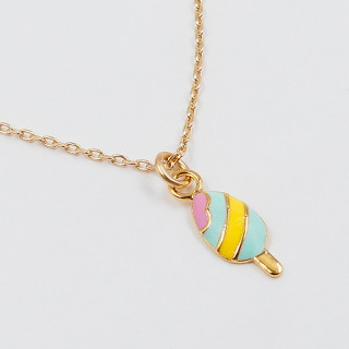Collier Enfant Plaqué or glace tricolore