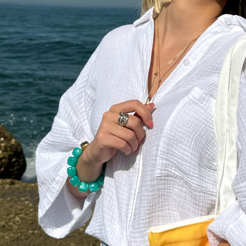 Bague acier inoxydable argent femme