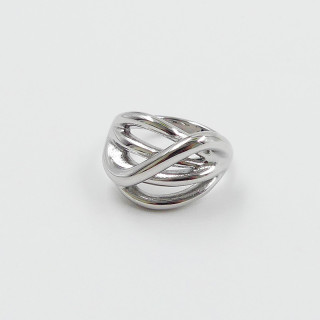 Bague entrelacée argentée