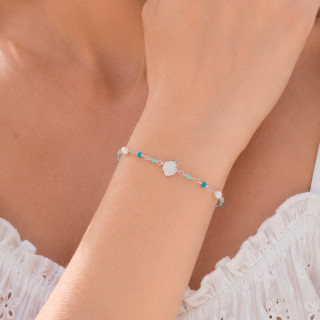 Bracelet argent coquillage perles d'eau douce