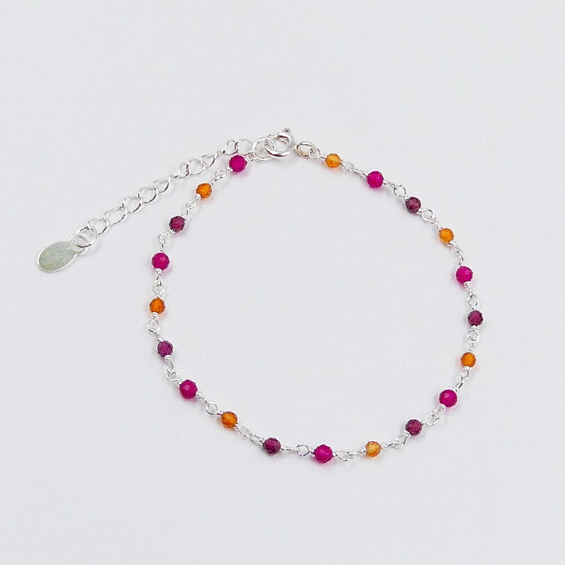 Bracelet fin argent rubis