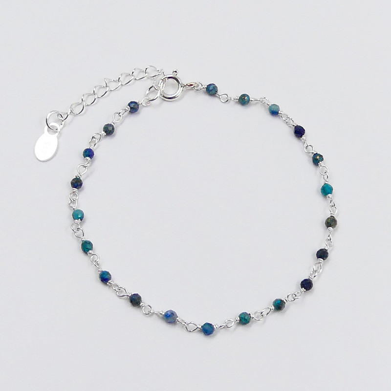 Bracelet fin argent turquoise africaine