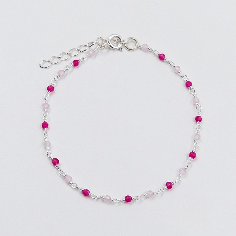 Bracelet fin argent rose