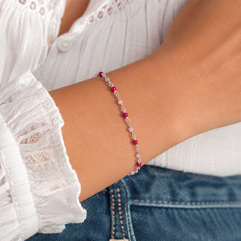 Bracelet Argent rang de pierres fines