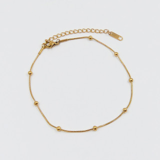 Chaîne de cheville acier doré avec boules