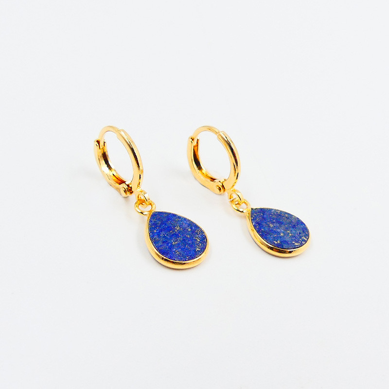Boucles d'oreilles Doré Goutte pierres