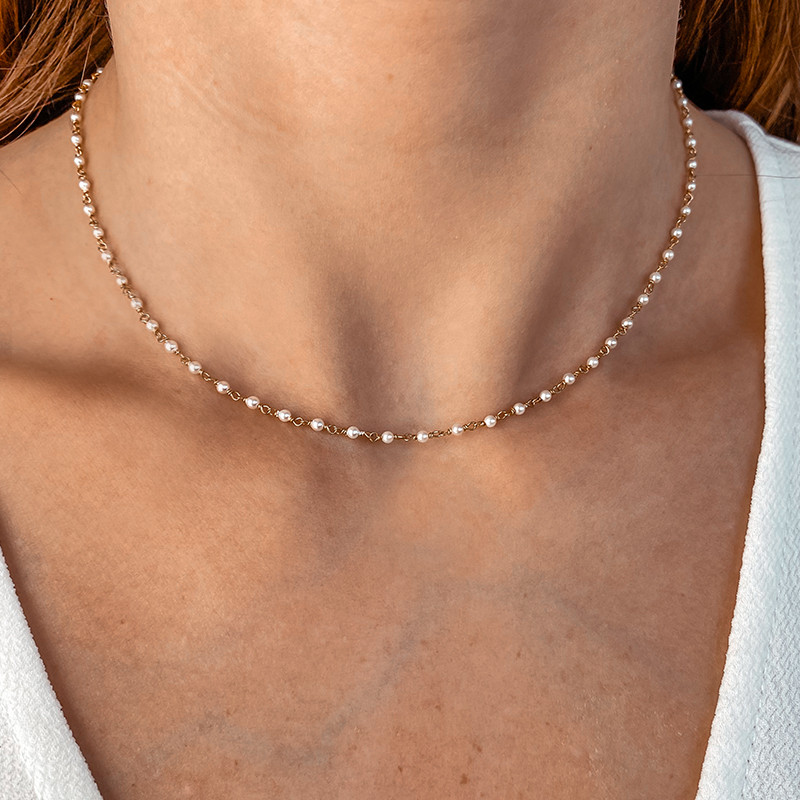 Collier Doré pierre de lune
