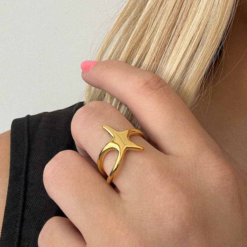 Bague étoile de mer acier inoxydable