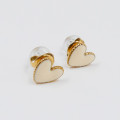 Clous d'oreilles acier doré coeur