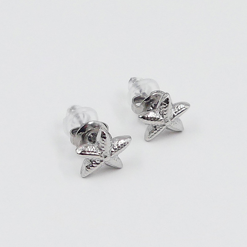 Clous d'oreilles acier étoile de mer