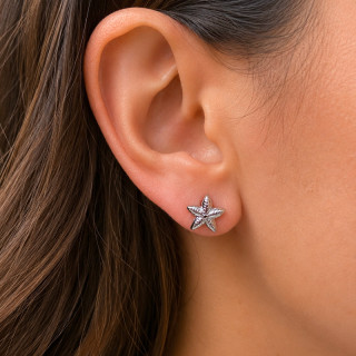 Clous d'oreilles acier étoile de mer