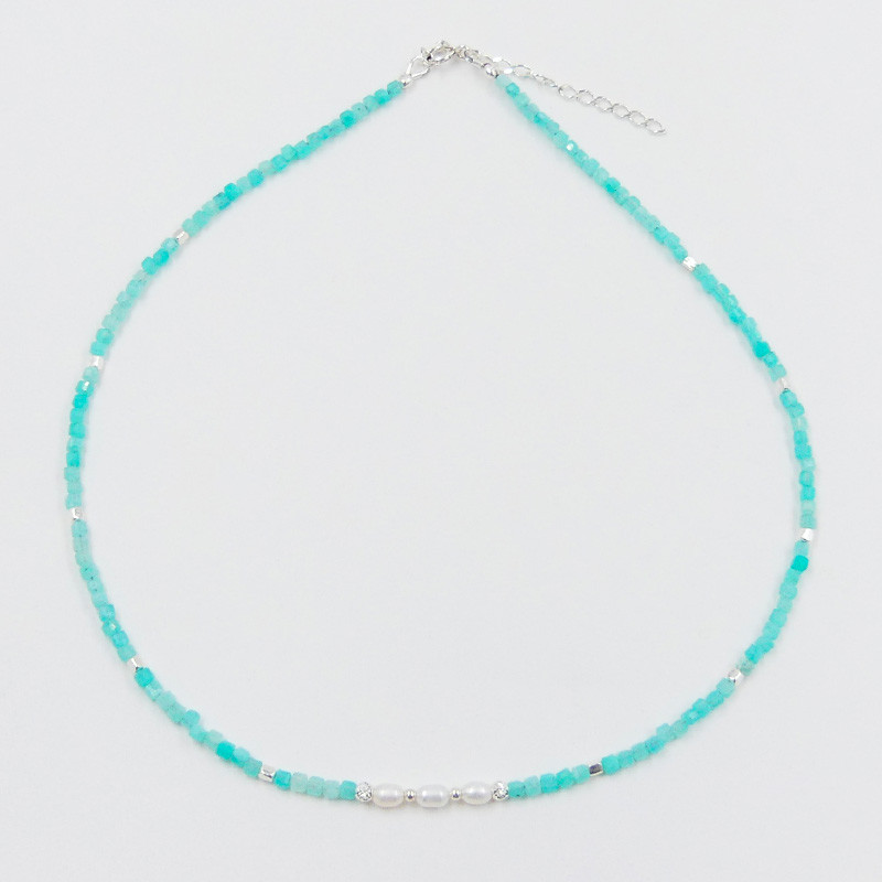 Collier Amazonite perles d'eau douce
