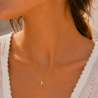 Collier plaqué or étoile de mer