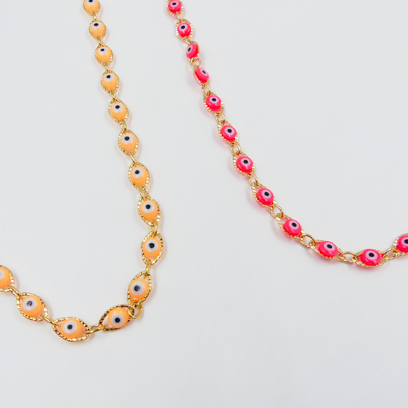 Collier acier inoxydable et oeil coloré