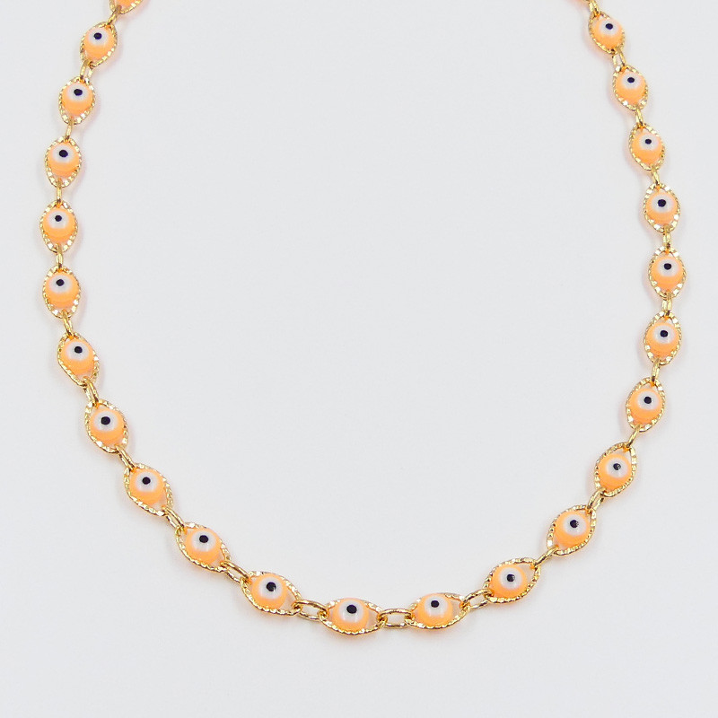 Collier œil corail