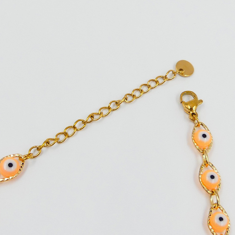 Collier acier inoxydable et oeil coloré