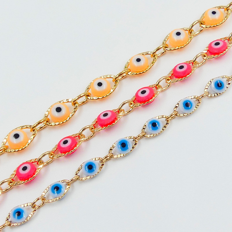 Collier acier inoxydable œil coloré