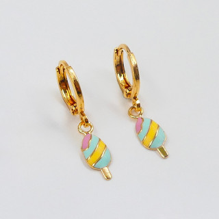 Boucle d'oreille glace dorée