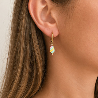 Boucle à l'unité dorée glace tricolore