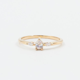 Bague plaqué or zirconium