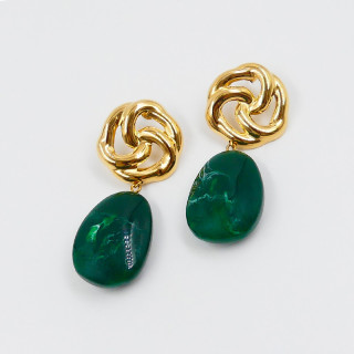 Boucles d'oreilles pierre verte