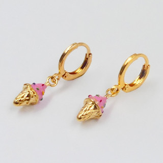 Boucle d'oreille glace rose
