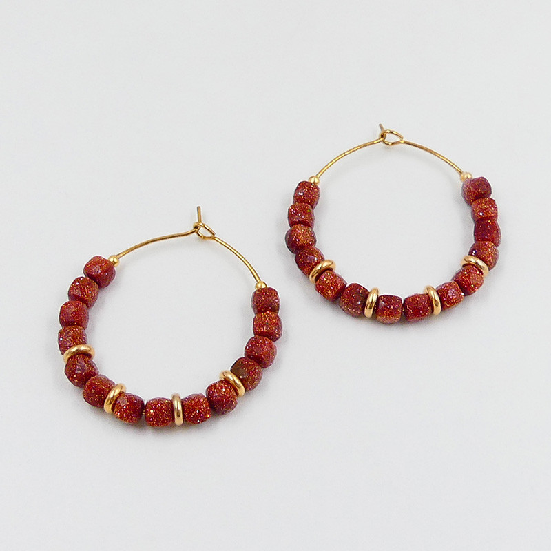 Boucles d'oreilles Sun Stone naturelles