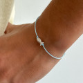 Bracelet cordon bleu enfant poisson argent