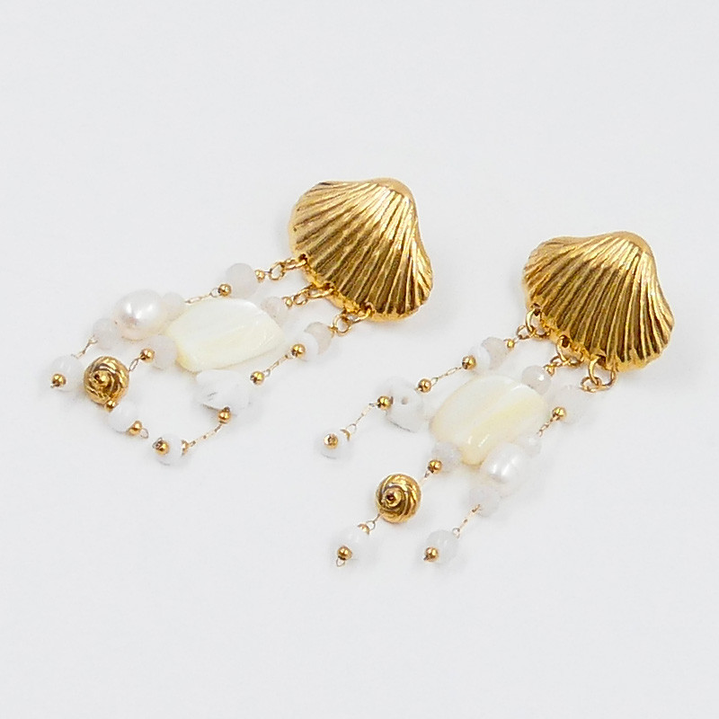 Boucles coquillage nacre
