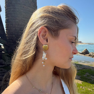 Boucles d'oreilles coquillage doré