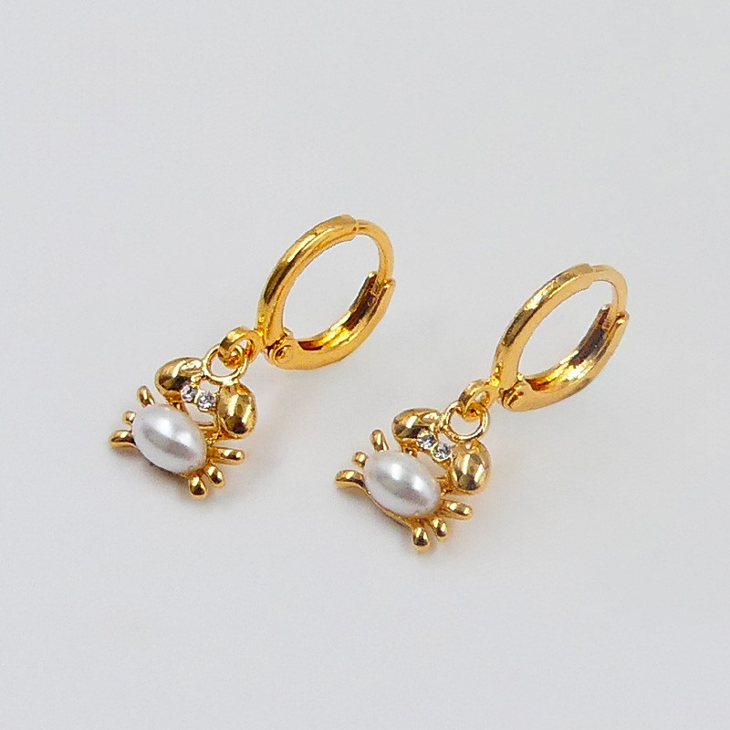 Créole dorée pendentif crabe