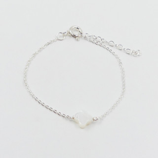 Bracelet argent enfant nacre blanche